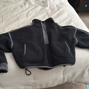 FP free people movement black quarter zip mountain high sweater fleece size S
